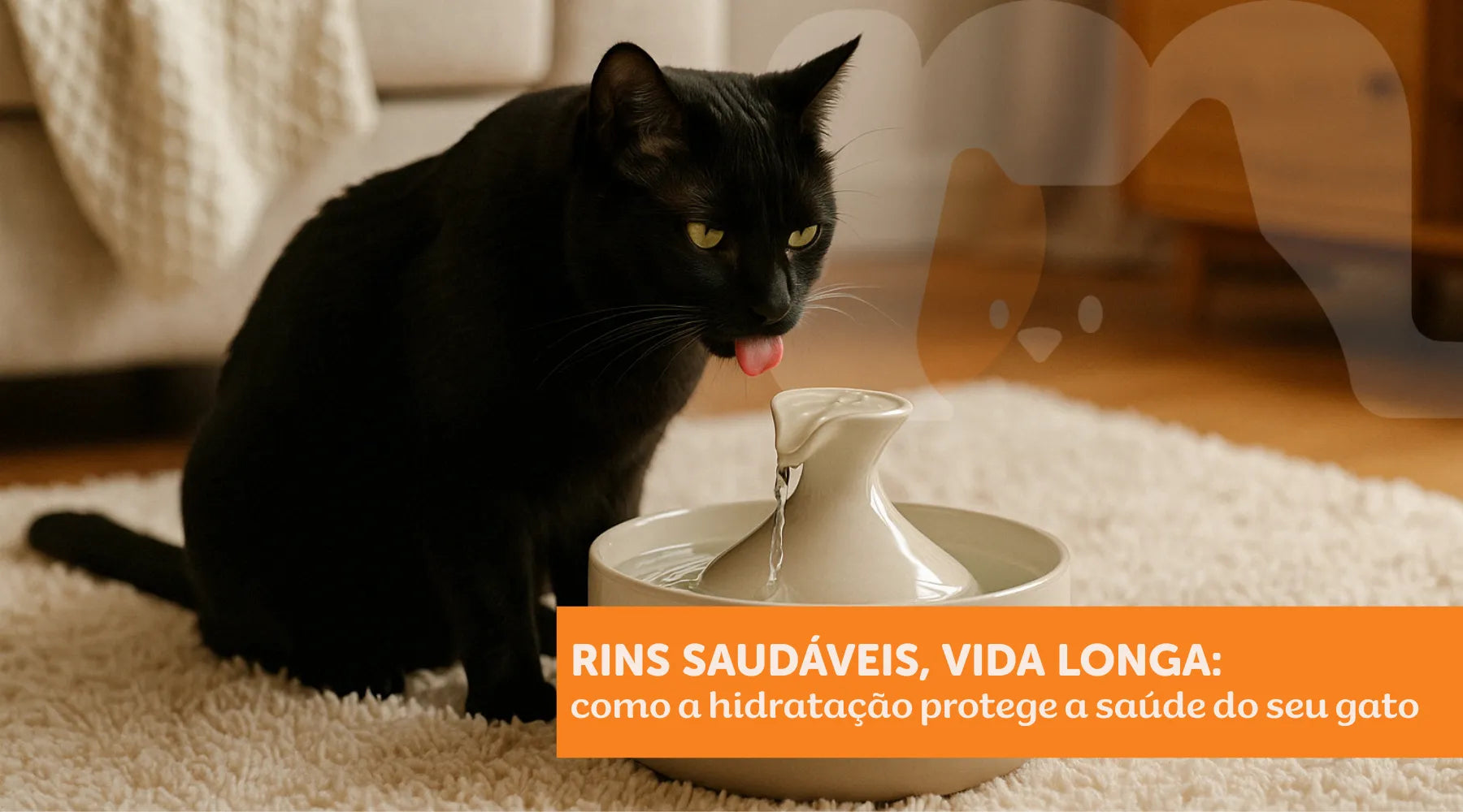 Rins saudáveis, vida longa: como a hidratação protege a saúde do seu gato