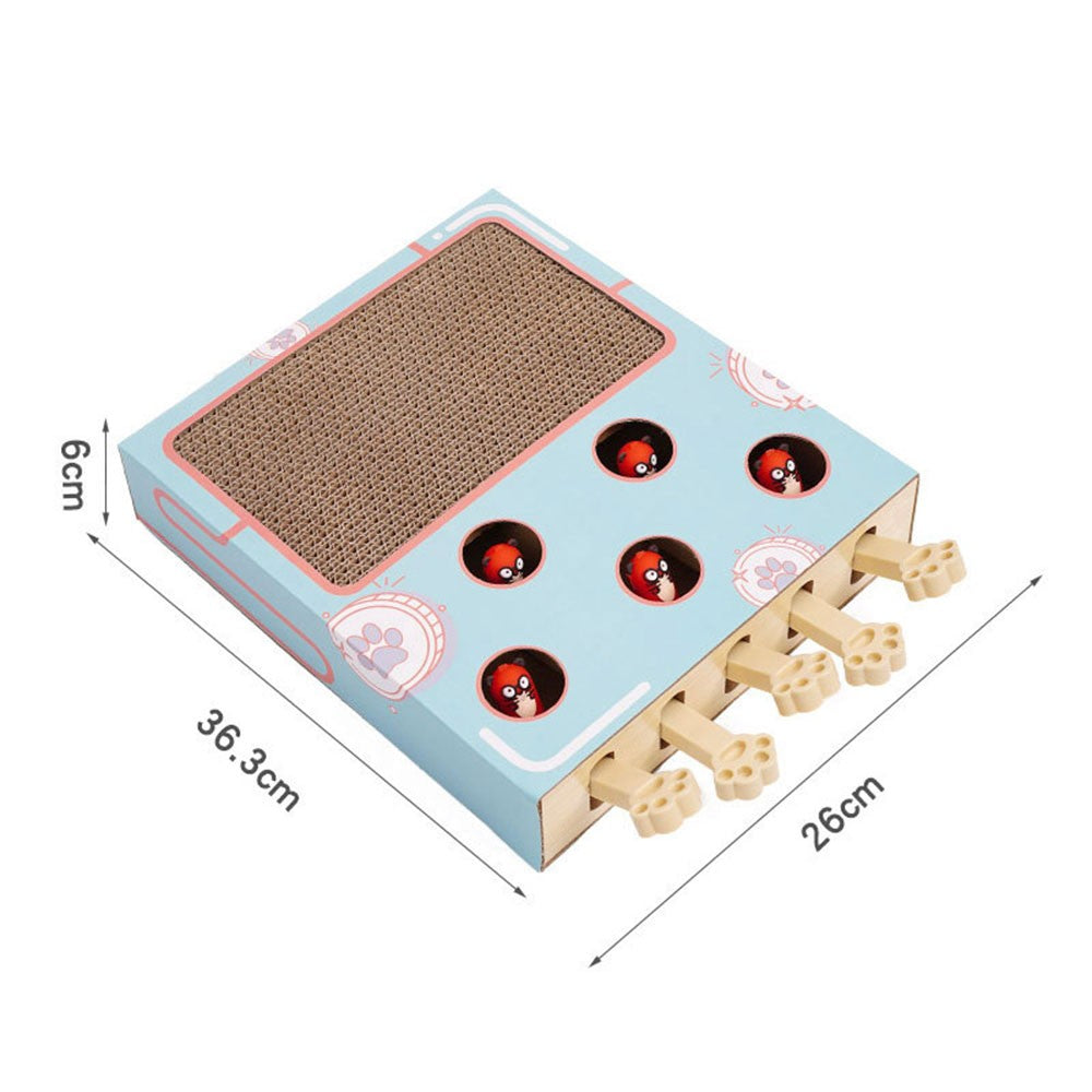 Brinquedo Interativo de Madeira com Placa para Arranhar e Descanso para Gatos - Miauverso