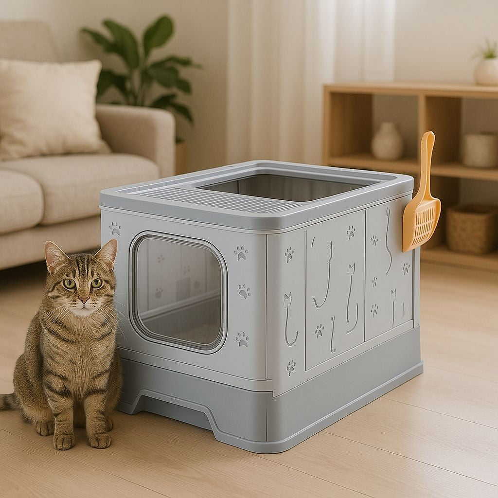 Banheiro Fechado Anti-odor para Gatos com Pá - Miauverso