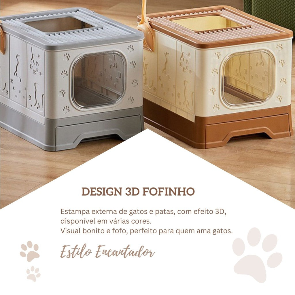 Banheiro Fechado Anti-odor para Gatos com Pá - Miauverso