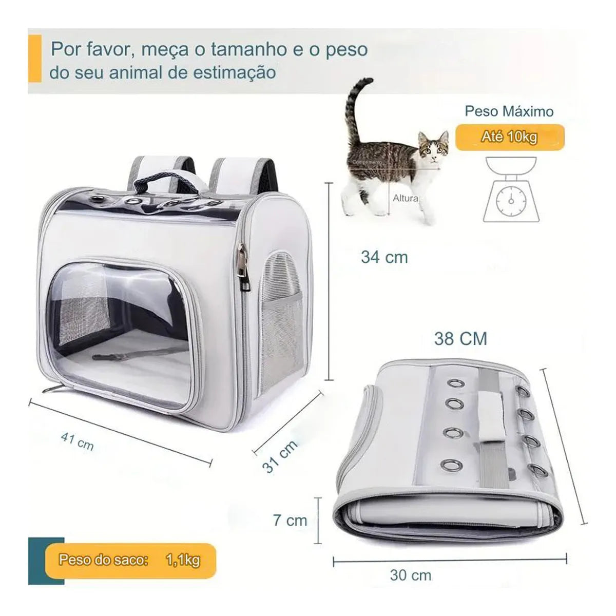 Mochila Luxo para Transporte de Gatos - Miauverso