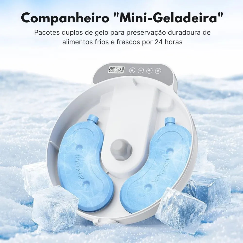 Alimentador Automático com 4 Refeições, Compartimento Refrigerado e Painel Touch - Miauverso