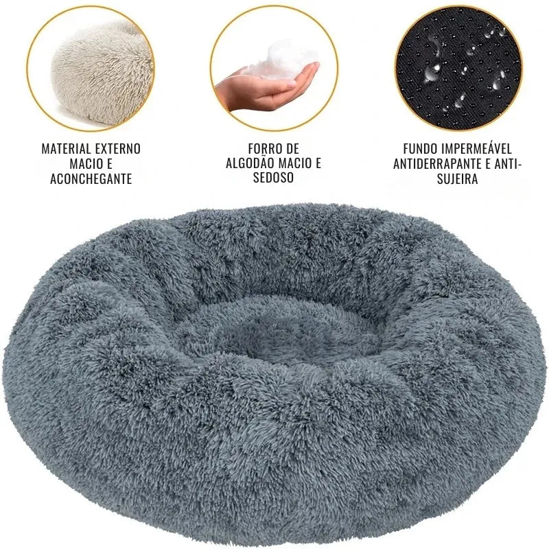 Cama Redonda de Pelúcia para Gatos - Miauverso