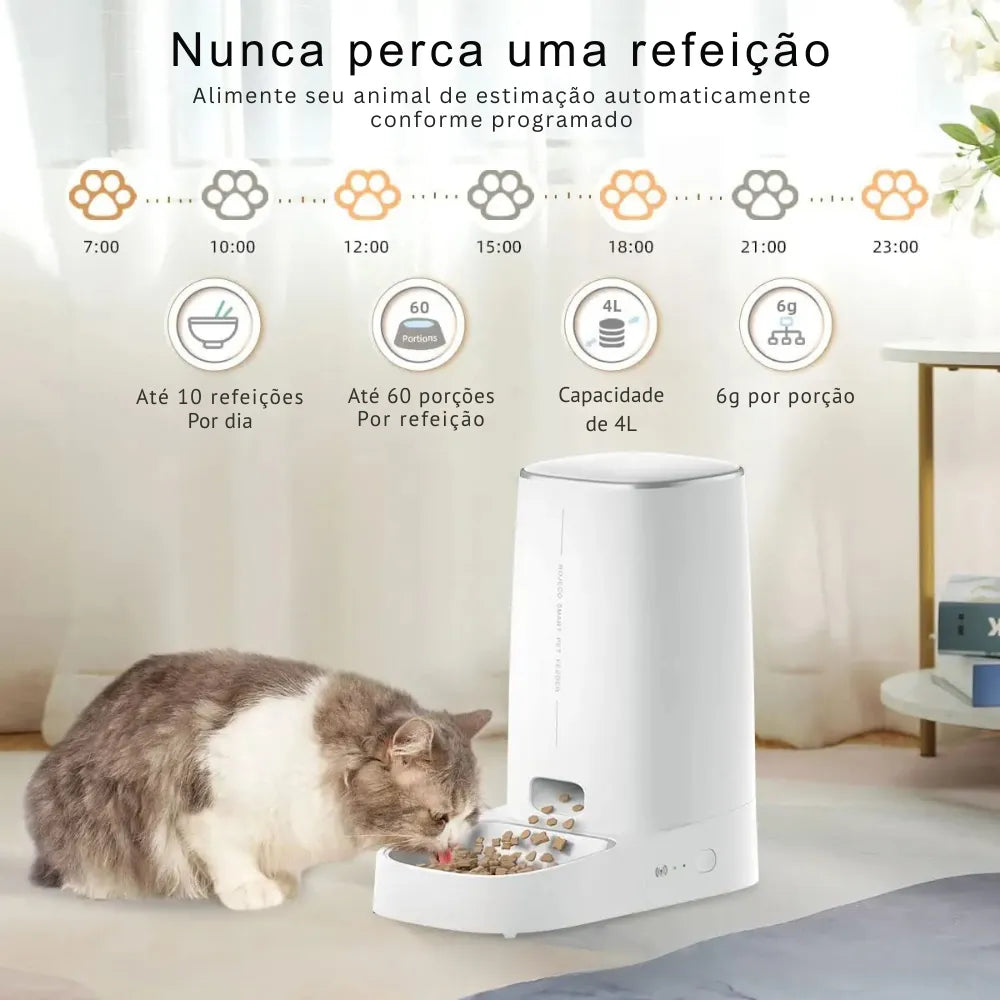 Alimentador Automático Inteligente WiFi para Gatos - Miauverso