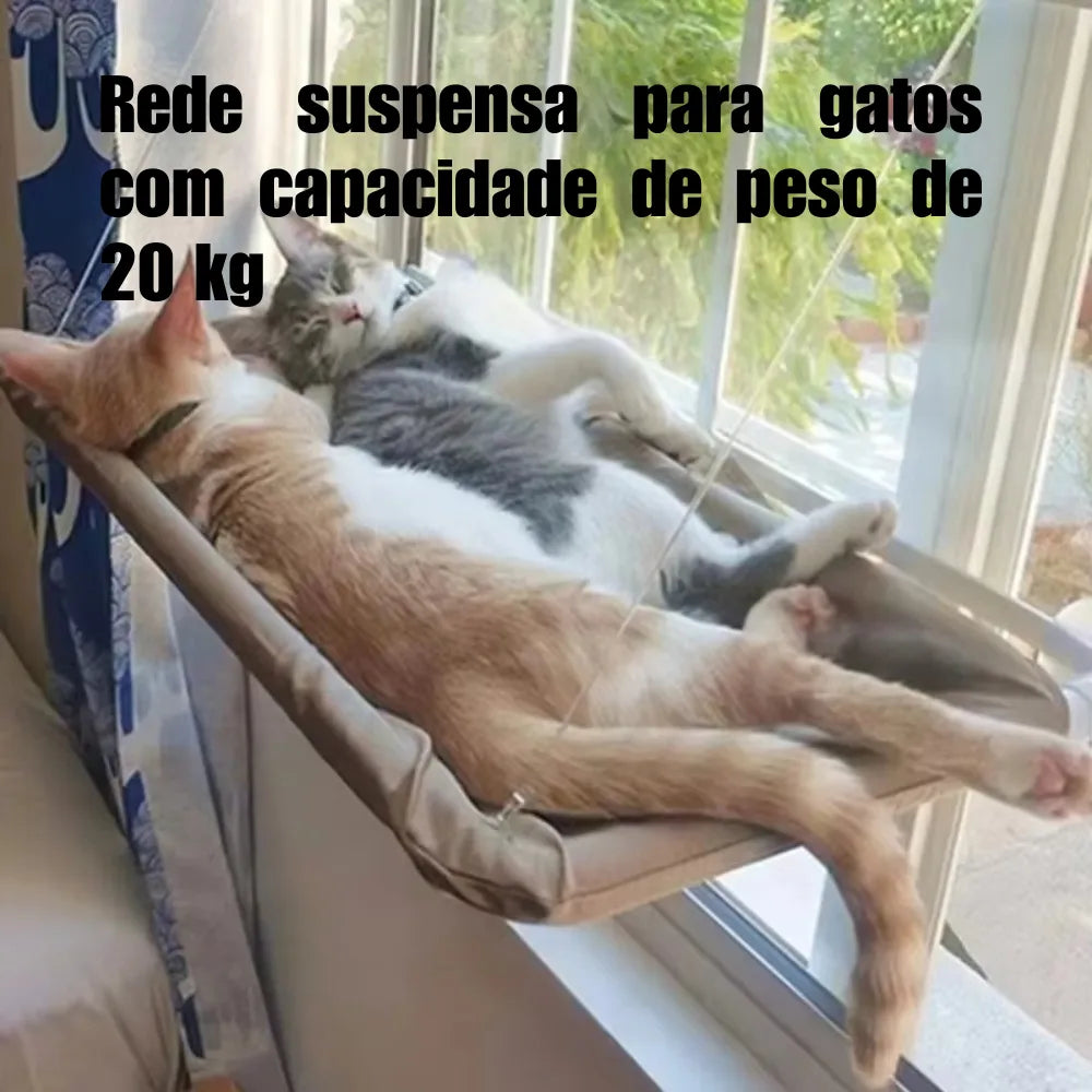 Cama de Janela Suspensa com Rede e Cobertor para Gatos - Miauverso