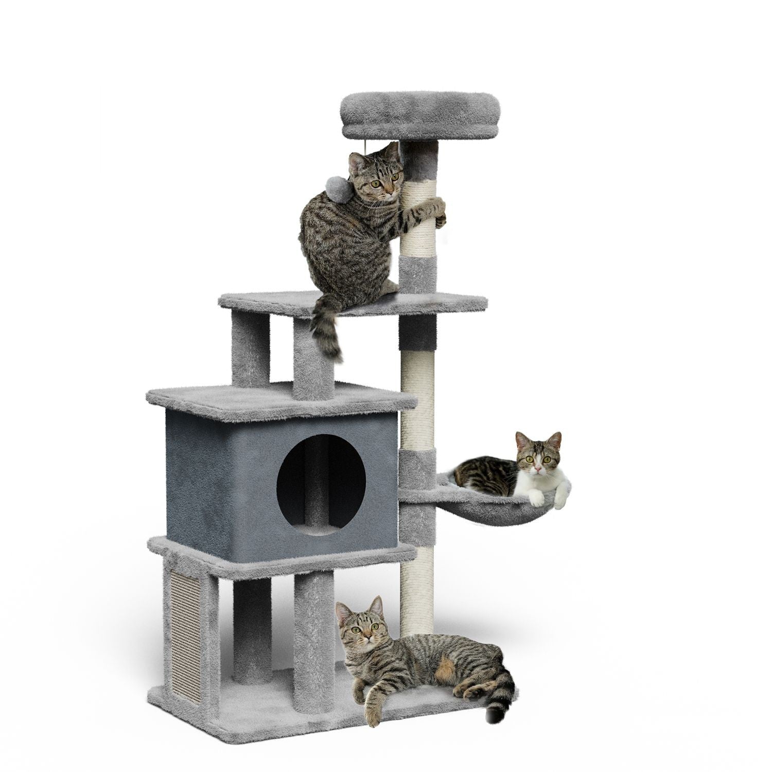 Árvore para Gatos 136cm com Rede e Postes de Sisal - Miauverso