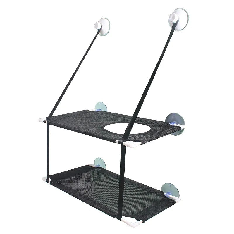 Poleiro de Janela Reforçado com Ventosas e 360° de Banho de Sol para Gatos - Miauverso