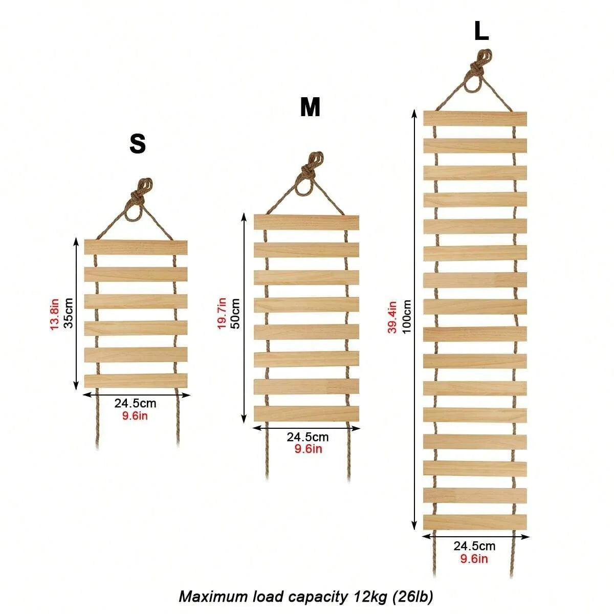 Escada de Escalada em Madeira Natural com Ponte para Gatos - Miauverso