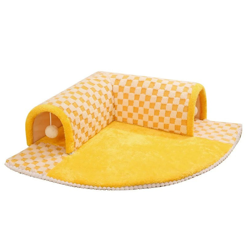 Cama Túnel 2 em 1 para Gatos com Entrada Interativa e Tapete Removível - Miauverso
