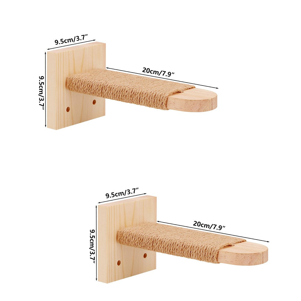 Escada de Parede em Madeira com Corda de Sisal para Escalada de Gatos - Miauverso