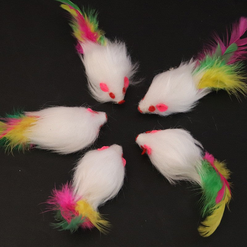 Ratinho de Pelúcia com Pena para Gatos - Miauverso
