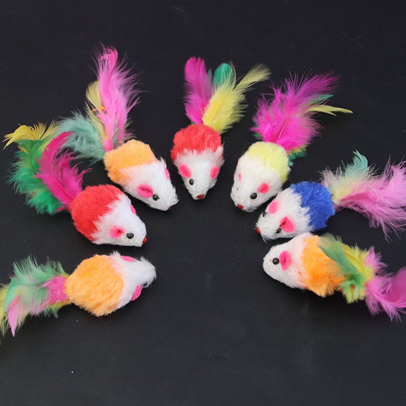 Ratinho de Pelúcia com Pena para Gatos - Miauverso