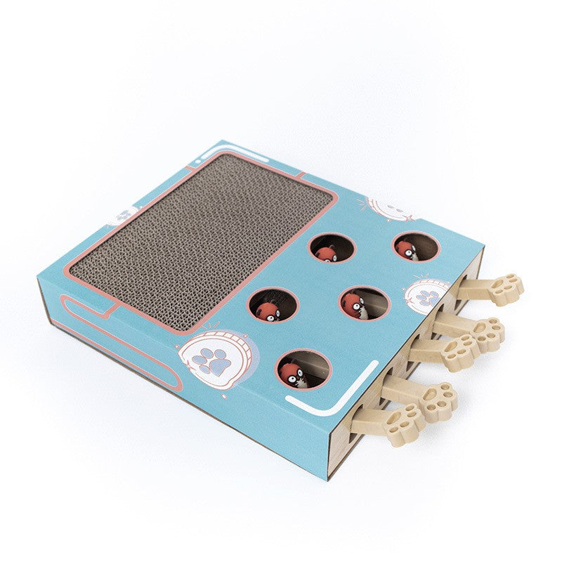Brinquedo Interativo de Madeira com Placa para Arranhar e Descanso para Gatos - Miauverso
