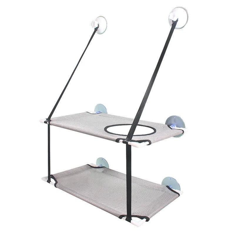 Poleiro de Janela Reforçado com Ventosas e 360° de Banho de Sol para Gatos - Miauverso