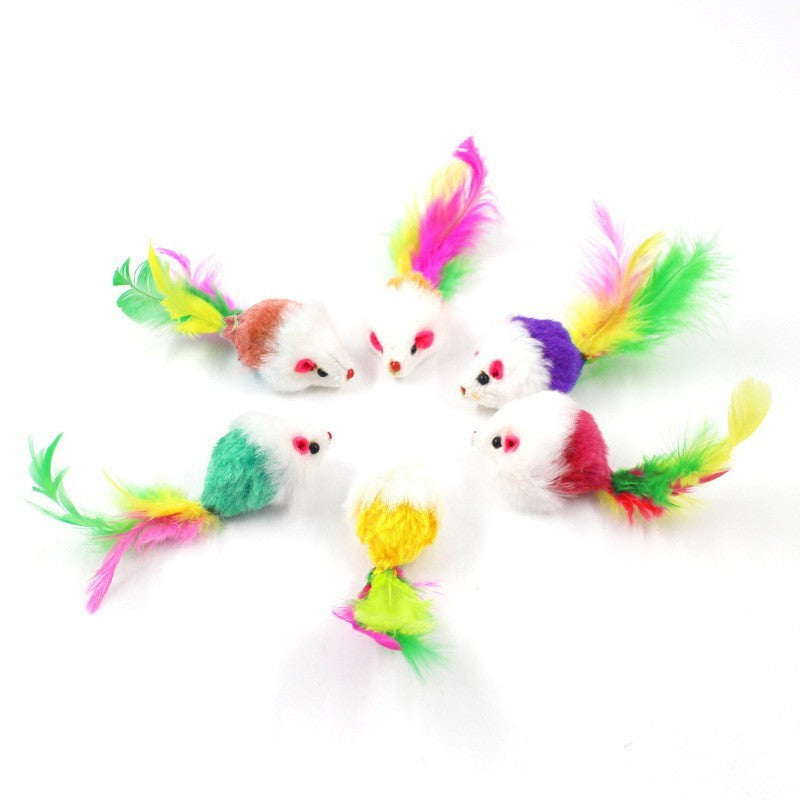 Ratinho de Pelúcia com Pena para Gatos - Miauverso