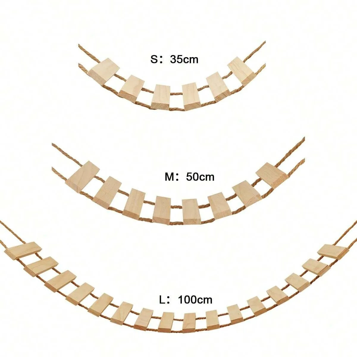 Escada de Escalada em Madeira Natural com Ponte para Gatos - Miauverso