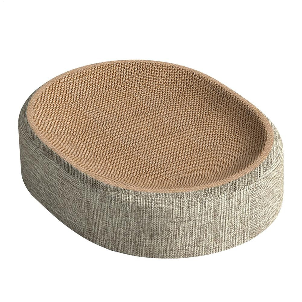 Cama com design côncavo e superfície de sisal - Miauverso