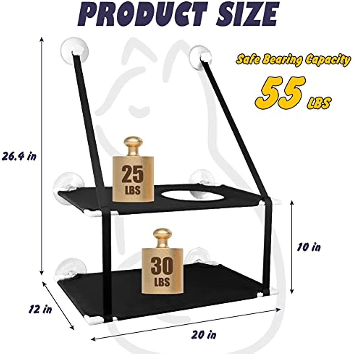 Poleiro de Janela Reforçado com Ventosas e 360° de Banho de Sol para Gatos - Miauverso