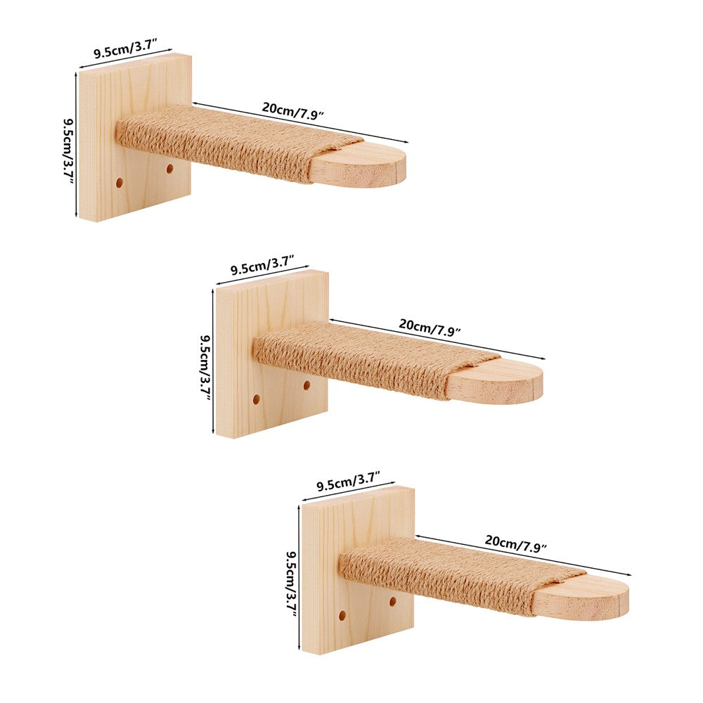 Escada de Parede em Madeira com Corda de Sisal para Escalada de Gatos - Miauverso