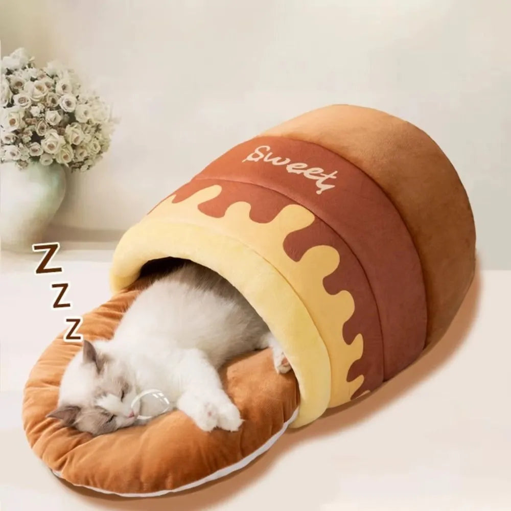 Saco de Dormir Semi-Fechado em Formato de Pote de Mel – Miauverso