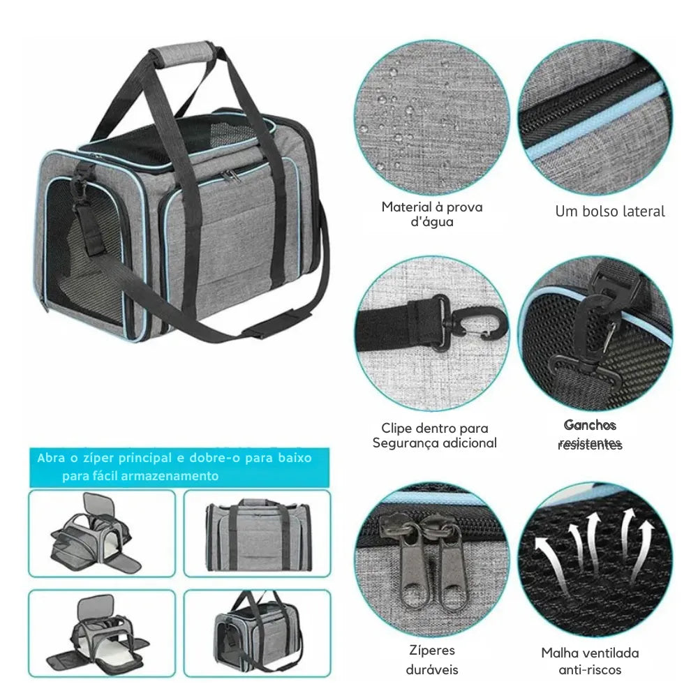 Bolsa de Transporte Dobrável para Gatos - Miauverso