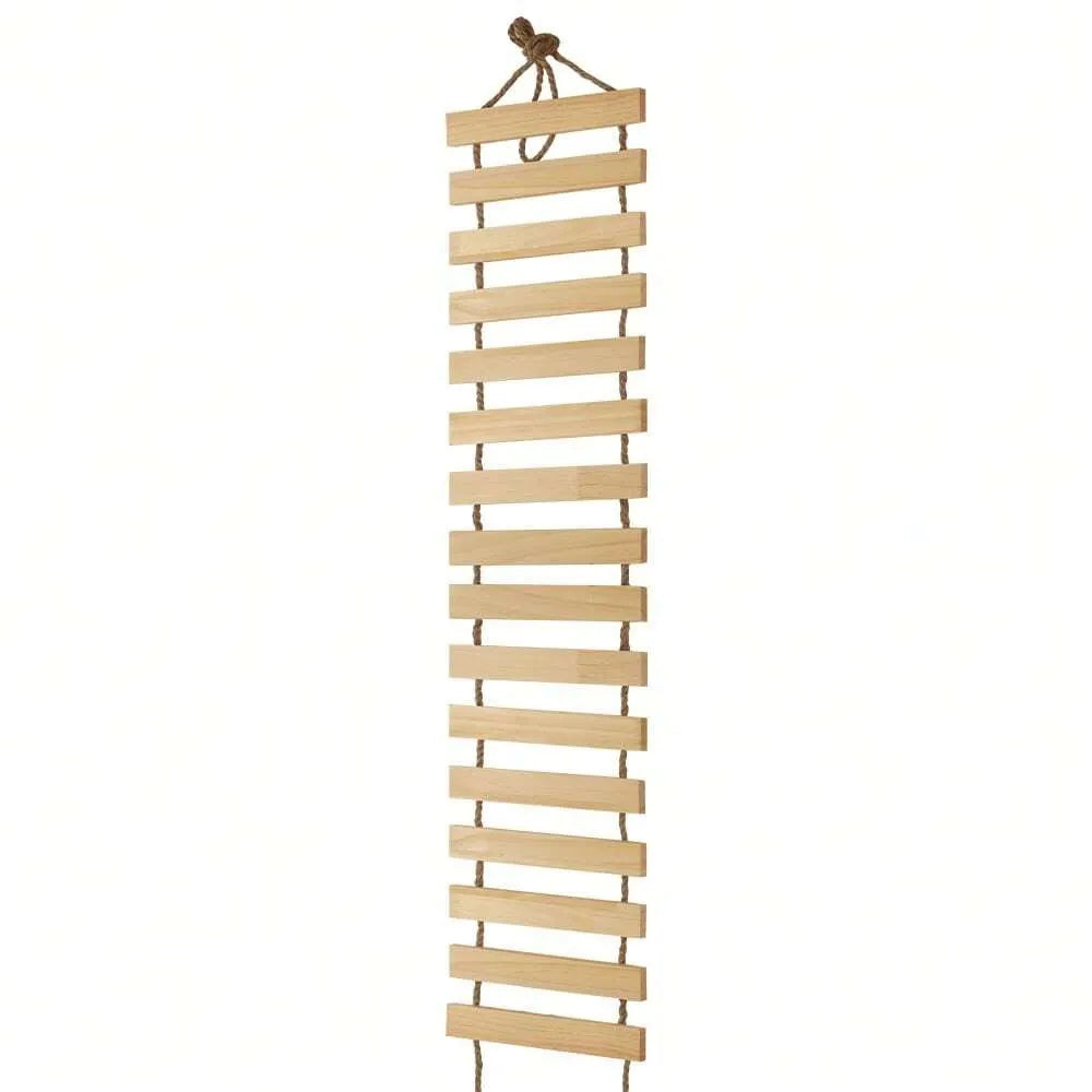 Escada de Escalada em Madeira Natural com Ponte para Gatos - Miauverso