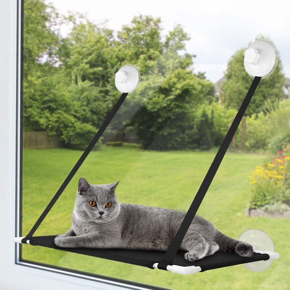 Poleiro de Janela Reforçado com Ventosas e 360° de Banho de Sol para Gatos - Miauverso